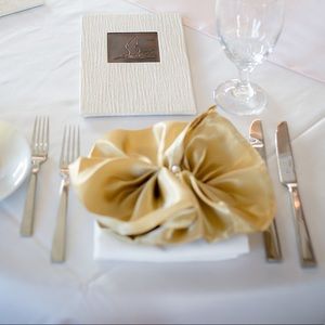 Gold silk napkins